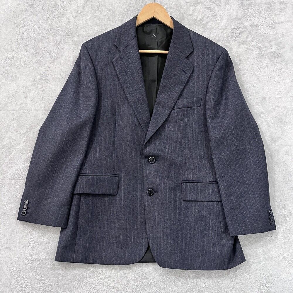 Alexandre London‎ Blazer Men 44L Blue Pinstripe Wool Classic Jacket UK VTG